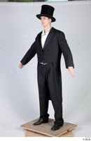 Photos Man in Historical formal suit 5 19th century a poses black hat historical clothing whole body 0002.jpg